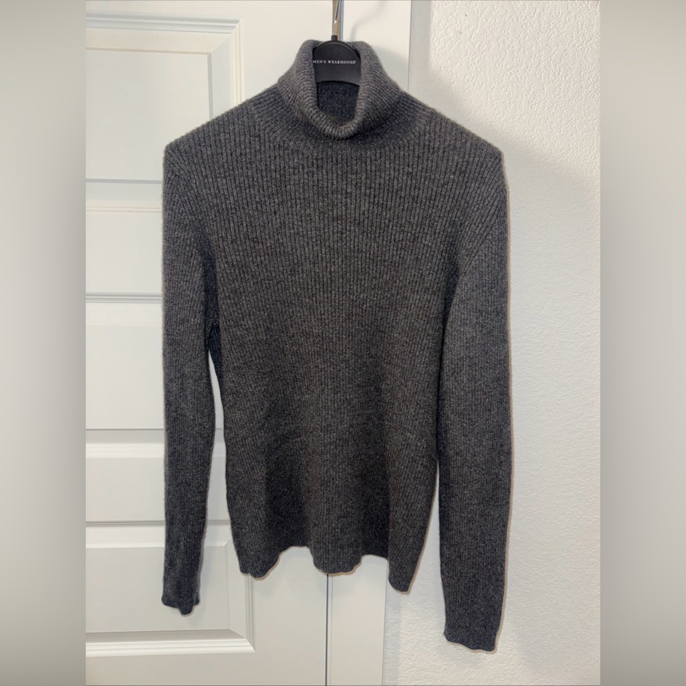 Bloomingdale's Womens Charcoal Cashmere Turtleneck Sweater 2X